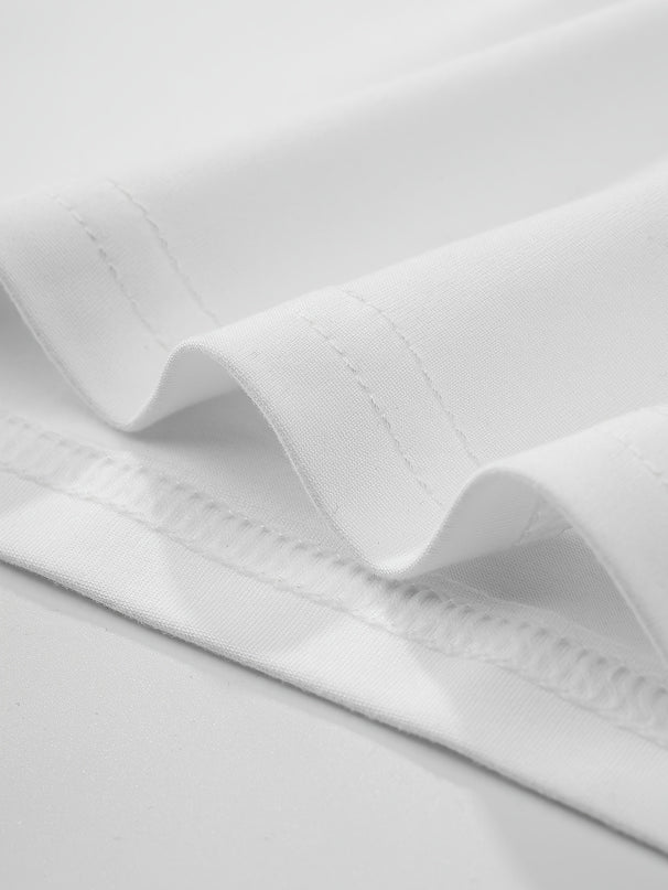 Débardeur en Coton Motivationnel pour Hommes "Ne Jamais Abandonner" - Chemise d'Été Respirante sans Manches pour Fitness et Tenue Décontractée, Blanc avec Lettrage Noir, Col Rond, Lavable en Machine, Vêtement Motivationnel | Design Motivationnel | Débardeur à Enfiler