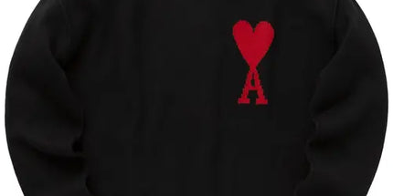 Ami Paris Ami De Coeur Pull Col Ras du Cou Oversize en Laine Mérinos