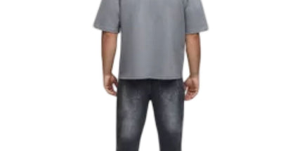 Charcoal Oversized Boxy Heavyweight Angel Printed T-Shirt