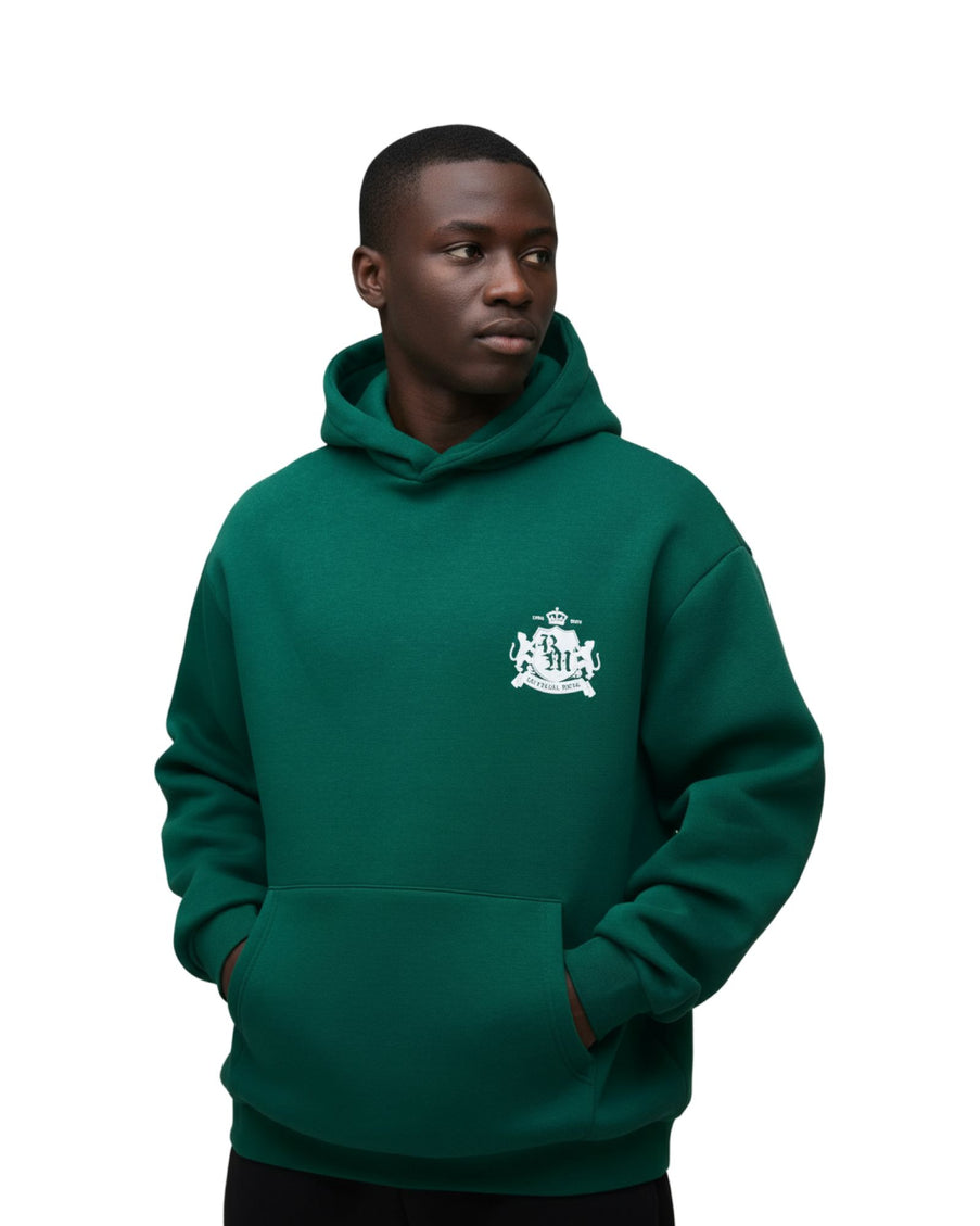 Los Angeles Oversized Hoodie – Forest Green Statement Print